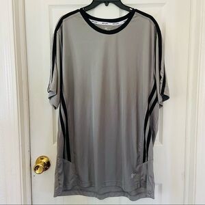 NORDIC TRACK gray dry fit striped athletic workout men’s shirt size XXL
